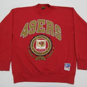 Vintage Nutmeg San Francisco 49ers Crew Neck Sweater Men's Size L Red Made in US